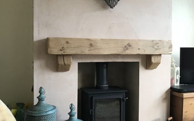 Oak Mantelpiece installation