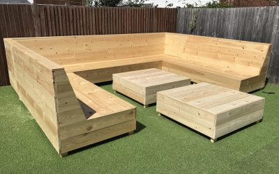 Large garden seating suite built from scratch